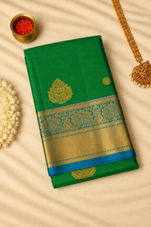 Green Pure Handloom Kanchipuram Silk saree