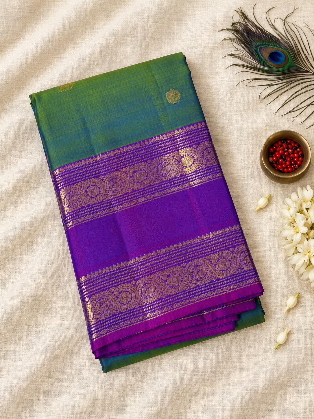 Blue Green Avanthika Pattu