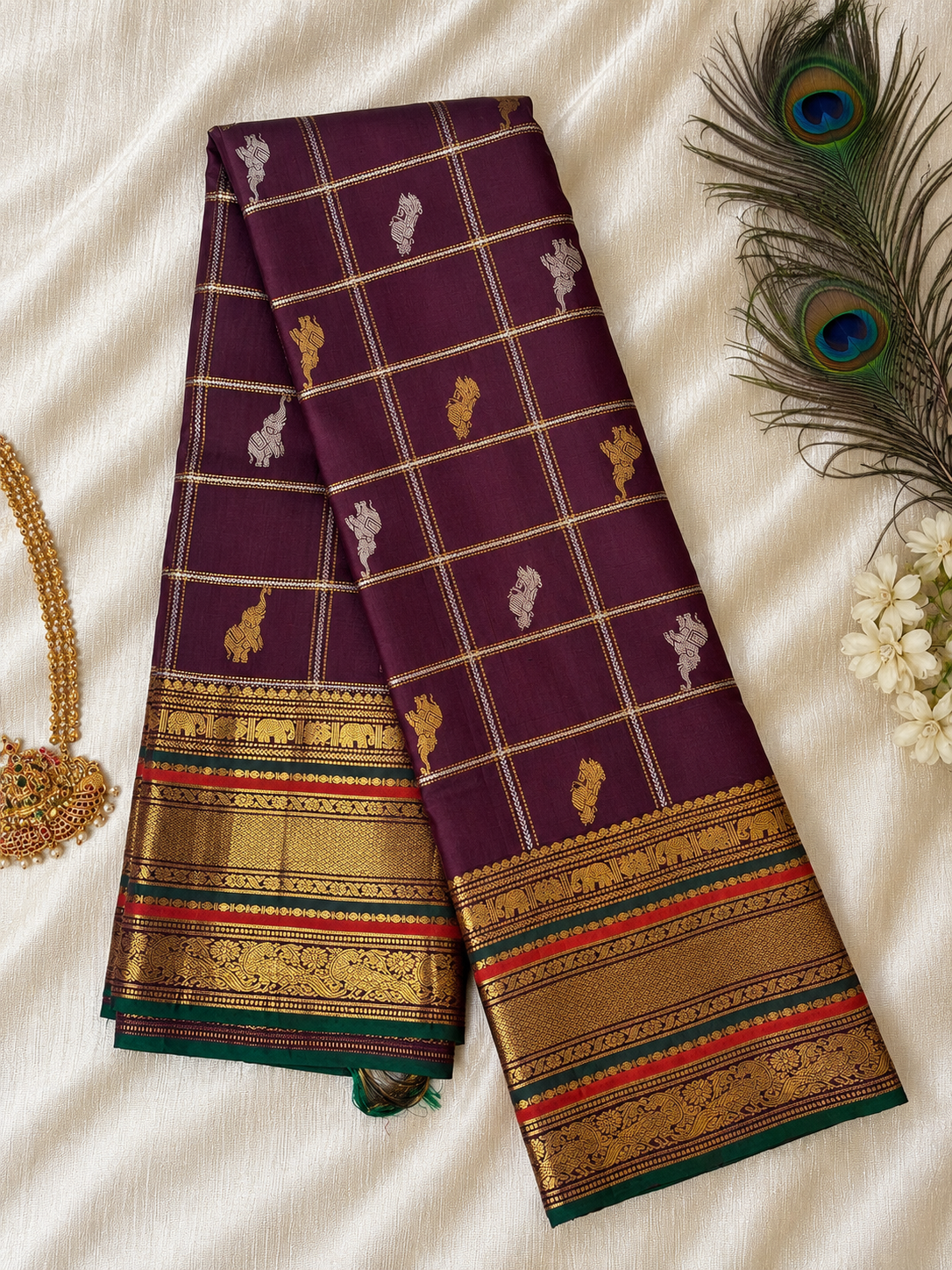 Coffee Brown Avanthika Pattu - Image 2
