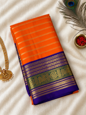 Orange Purple Avanthika Pattu