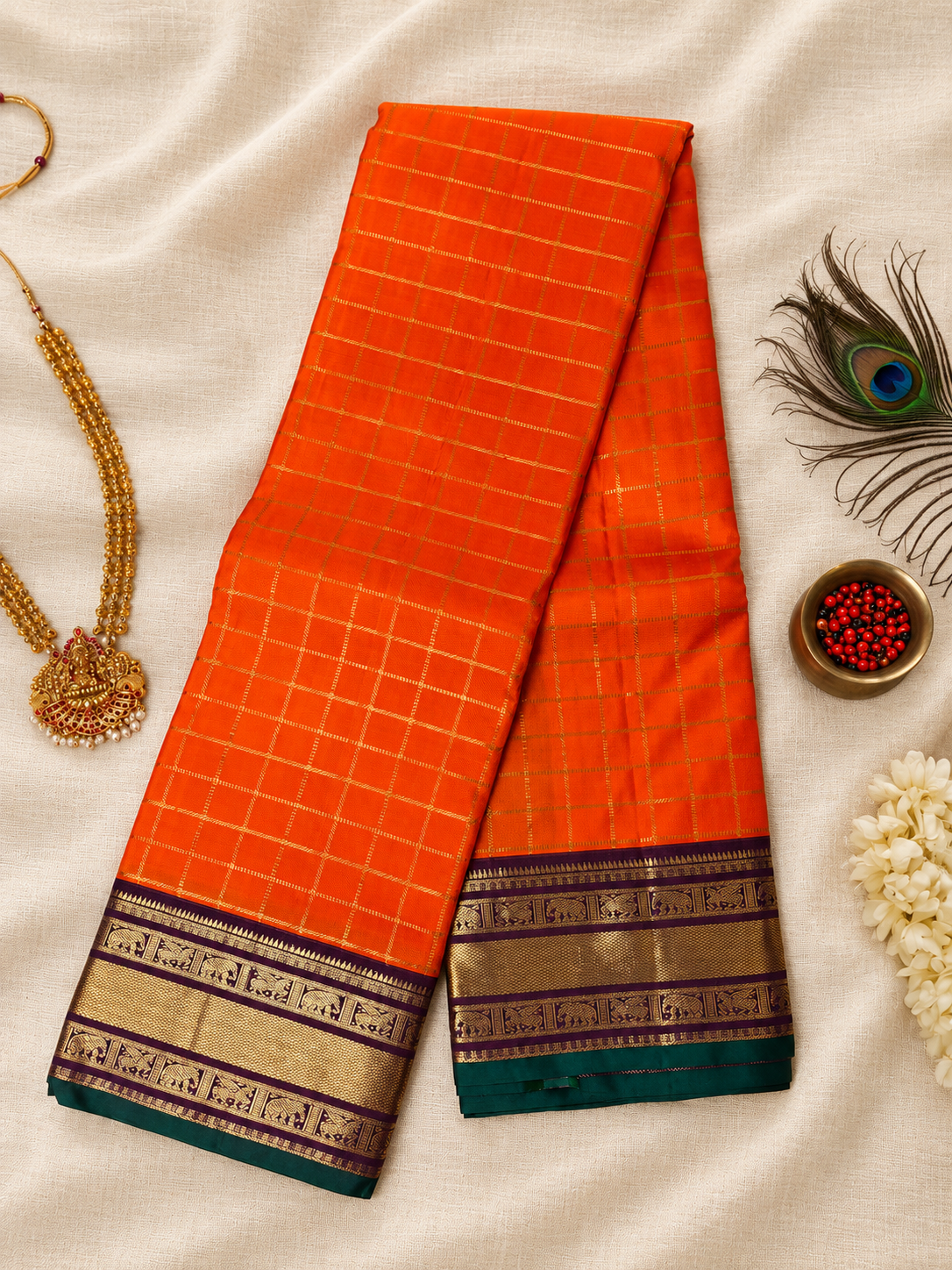 Orange Avanthika Pattu - Image 2